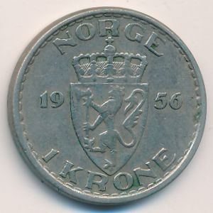Норвегия, 1 крона (1956 г.)