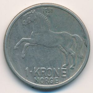 Норвегия, 1 крона (1958 г.)