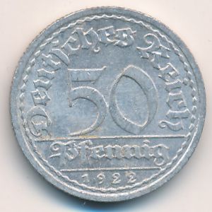 Веймарская республика, 50 пфеннигов (1922 г.)