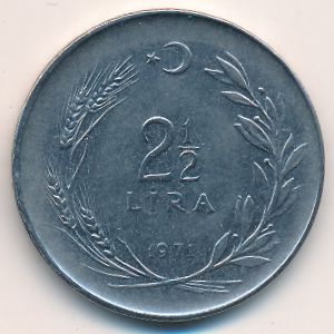 Турция, 2 1/2 лиры (1971 г.)