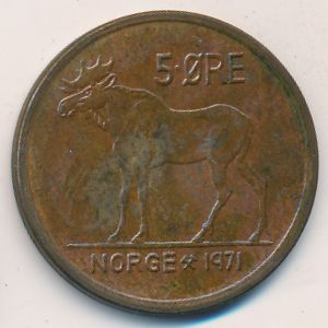 Norway, 5 ore, 1971