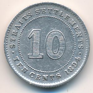 Стрейтс-Сетлментс, 10 центов (1894 г.)