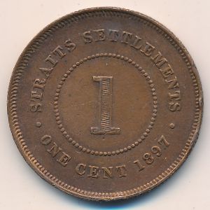 Straits Settlements, 1 cent, 1887–1901