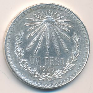 Мексика, 1 песо (1938 г.)