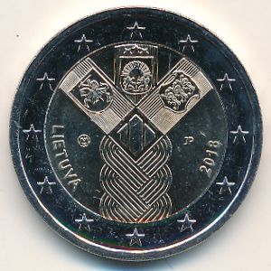 Литва, 2 евро (2018 г.)