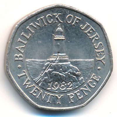 Jersey, 20 pence, 1982