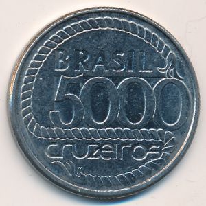 Бразилия, 5000 крузейро (1992 г.)