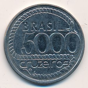 Бразилия, 5000 крузейро (1992 г.)