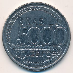 Бразилия, 5000 крузейро (1992 г.)