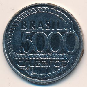 Бразилия, 5000 крузейро (1992 г.)