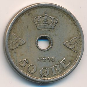 Норвегия, 50 эре (1948 г.)