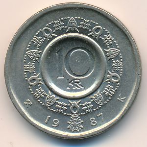 Норвегия, 10 крон (1987 г.)