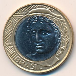 Brazil, 1 real, 2008