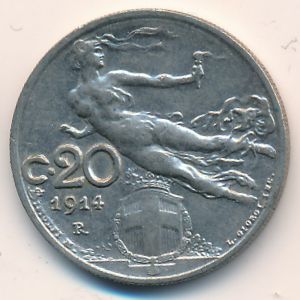 Италия, 20 чентезимо (1914 г.)