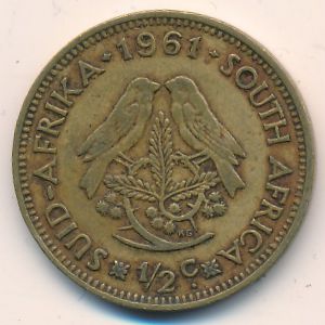 ЮАР, 1/2 цента (1961 г.)