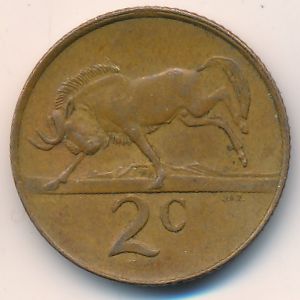 South Africa, 2 cents, 1983