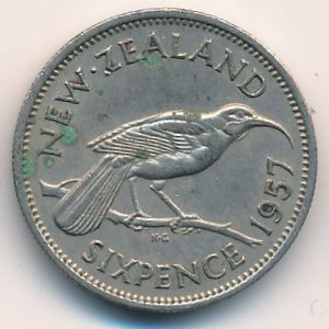 Новая Зеландия, 6 пенсов (1957 г.)