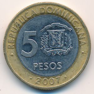 Доминиканская республика, 5 песо (2007 г.)