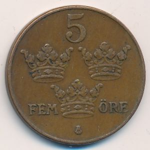 Швеция, 5 эре (1938 г.)