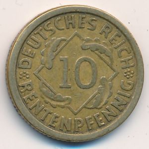 Веймарская республика, 10 рентенпфеннигов (1924 г.)