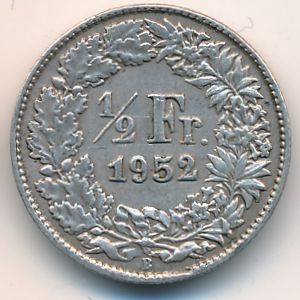 Швейцария, 1/2 франка (1952 г.)