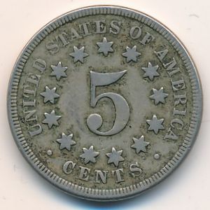 USA, 5 cents, 1868