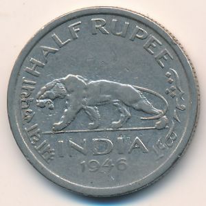 Британская Индия, 1/2 рупии (1946 г.)