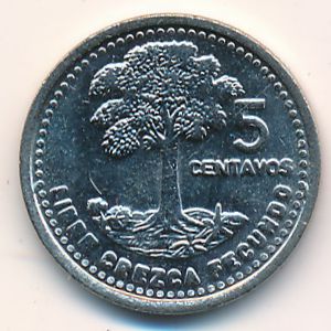 Guatemala, 5 centavos, 1992