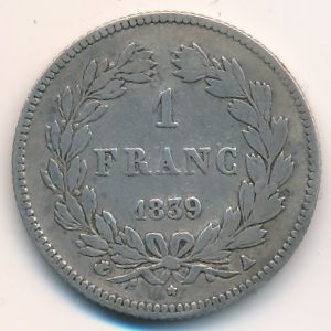 France, 1 franc, 1832–1848