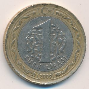 Турция, 1 лира (2009 г.)