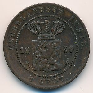 Нидерландская Индия, 1 цент (1859 г.)