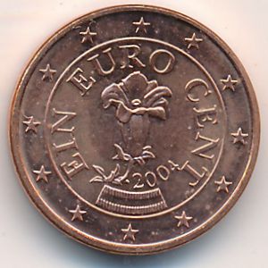 Австрия, 1 евроцент (2004 г.)