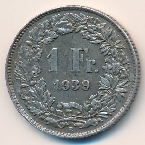 Швейцария, 1 франк (1939 г.)