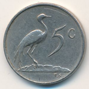 South Africa, 5 cents, 1975