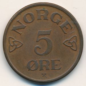 Норвегия, 5 эре (1954 г.)