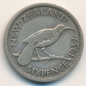 Новая Зеландия, 6 пенсов (1937 г.)