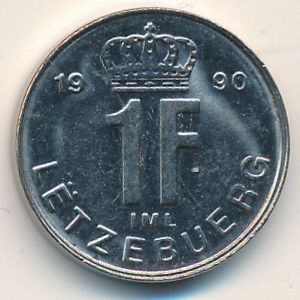 Luxemburg, 1 franc, 1990