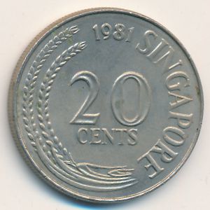 Сингапур, 20 центов (1981 г.)