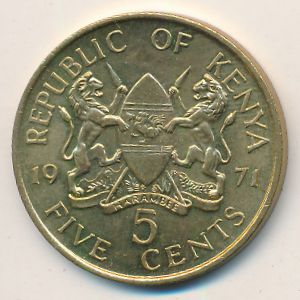 Кения, 5 центов (1971 г.)