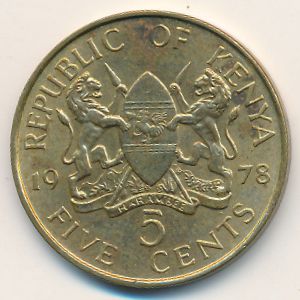 Кения, 5 центов (1978 г.)