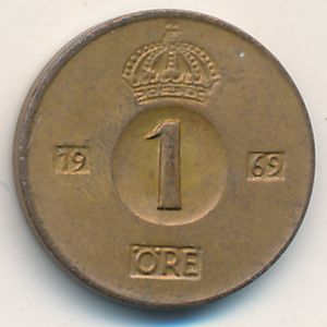Швеция, 1 эре (1969 г.)