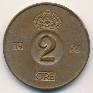Швеция, 2 эре (1966 г.)