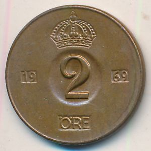 Швеция, 2 эре (1969 г.)