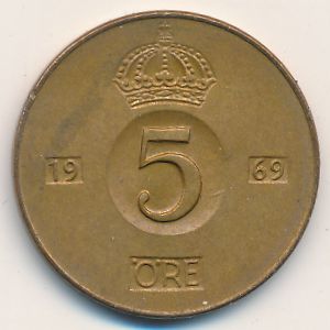 Швеция, 5 эре (1969 г.)