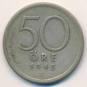 Швеция, 50 эре (1945 г.)