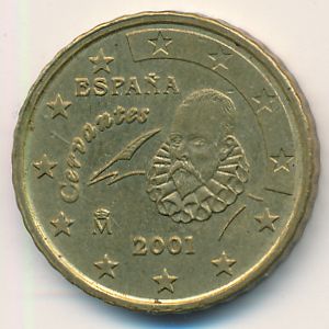 Испания, 10 евроцентов (2001 г.)