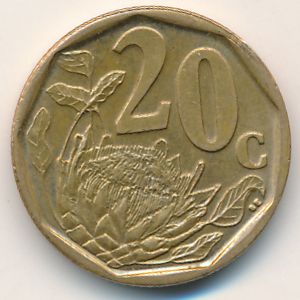 ЮАР, 20 центов (2008–2021 г.)