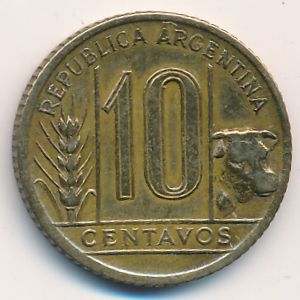 Аргентина, 10 сентаво (1942 г.)