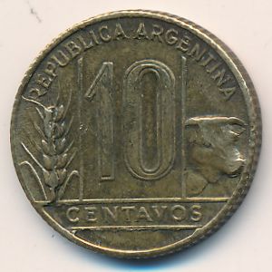 Аргентина, 10 сентаво (1949 г.)