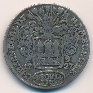 Гамбург, 8 шиллингов (1727 г.)